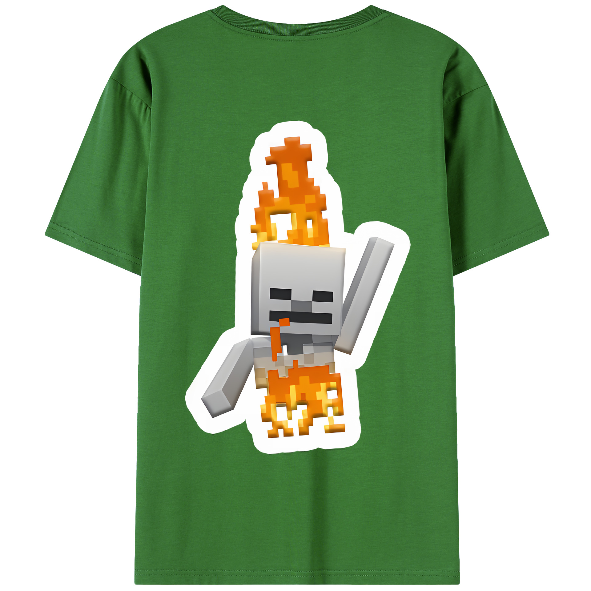 （画像用） マインクラフト ブロックの世界 Minecraft MC Block world レディース半袖Tシャツ(バックプリント)
